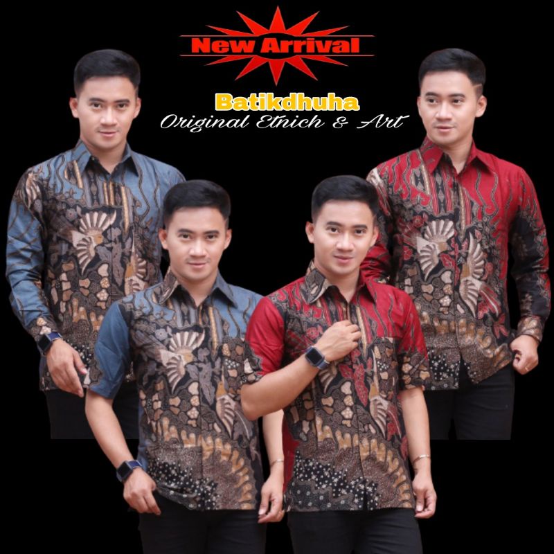 BATIK PRIA WARNA MERAH MAROON / BATIK PRIA WARNA BIRU NAVY