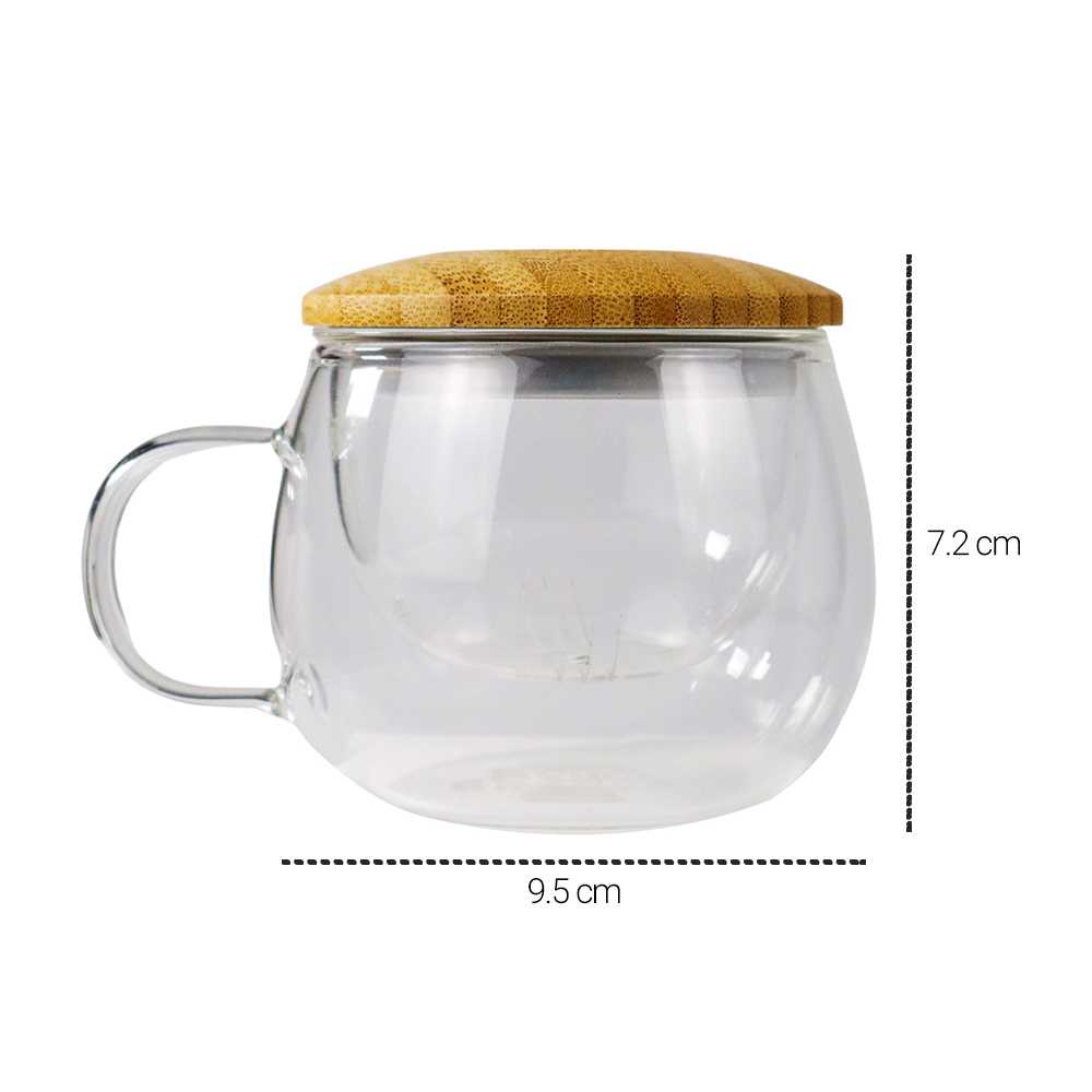 One Two Cups Gelas Cangkir Teh Tea Cup Mug with Infuser Filter - C225