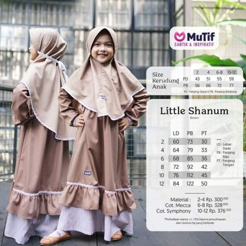 Promo Gamis Anak Set Hijab Shanum Mutif Terbaru