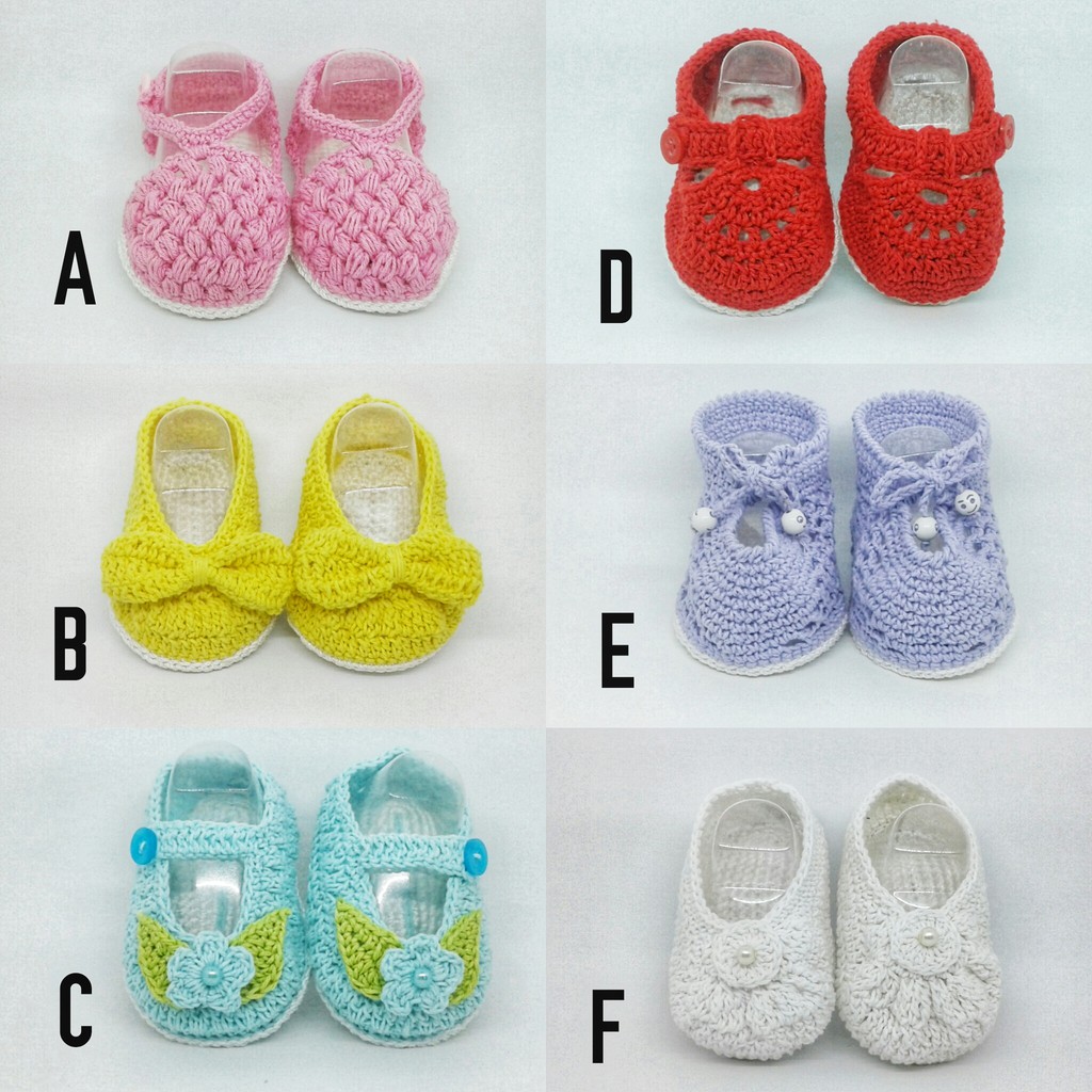 KRY.Q - Sepatu Anak Bayi Rajut Slop GRATIS Bandana/KALUNG Bahan Katun Halus 100% Handmade