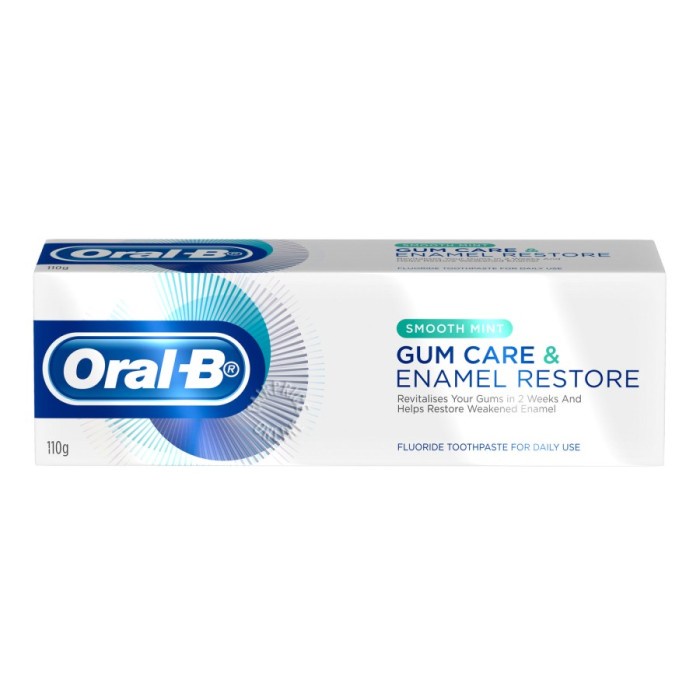 

Oral-B Toothpaste - Gum Care & Enamel Restore (Smooth Mint) 110G