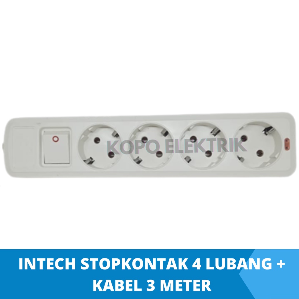 Intech Stopkontak 4 Lubang + Kabel 3 Meter