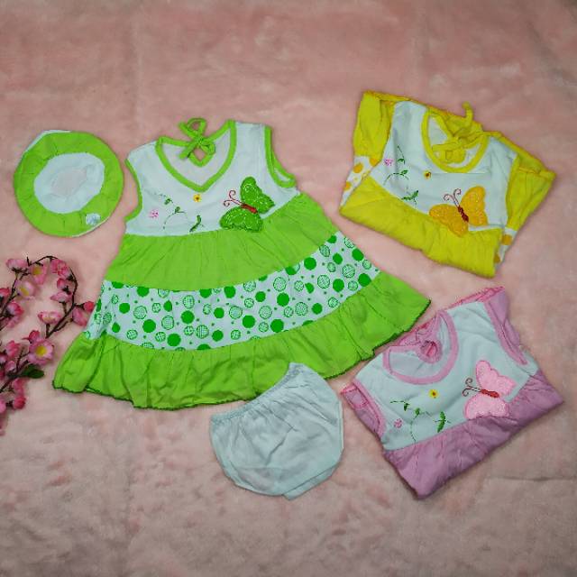 Pakaian Bayi Perempuan Size 0-12bulan Free Topi / Baju Setelan Anak Perempuan / Baju Anak Lucu