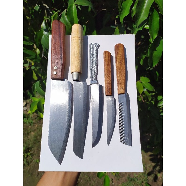 Pisau Set / Set pisau dapur / Paket Pisau isi 5 pcs / Pisau Daging Sayur Buah Serbaguna Stainless Stell