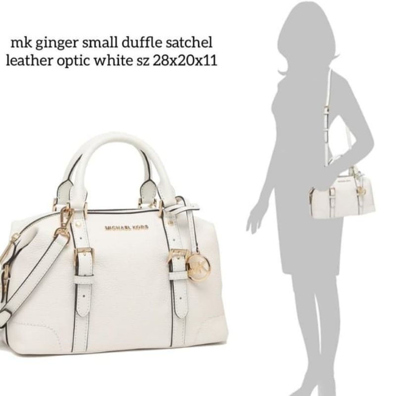 Tas MK Original - Michael Kors Ginger Small Duffle Satchel Leather Optic