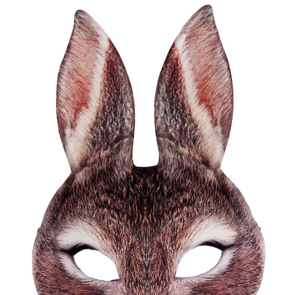 Agustinina Bunny Mask Kelinci Tidak Beracun Unisex Festival Cosplay Alat Peraga Karnaval Pesta Topeng Mata Setengah Wajah Halloween Dekorasi