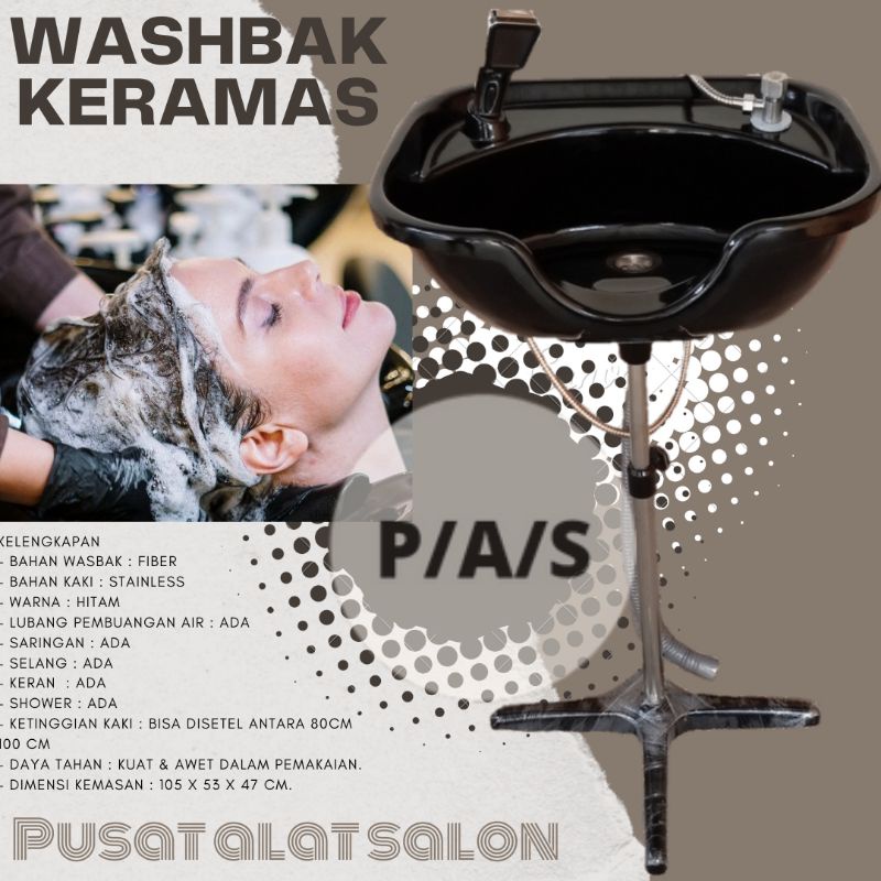 washbak keramas salon / wastafel untuk cuci rambut portable