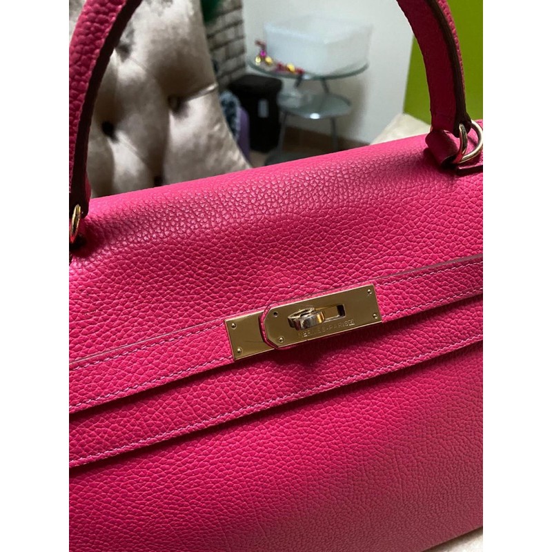 kulit Asli Mirror Bag / Branded Bag Fuschia