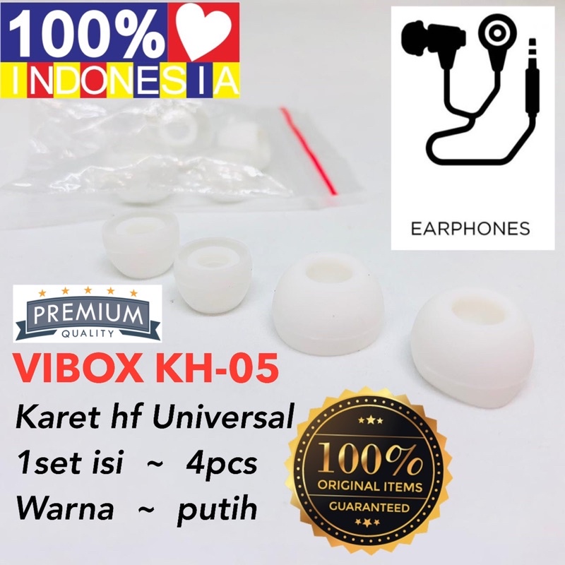 1SET ISI 4PC KARET HANDSFREE UNIVERSAL KH-05 ORI COPOTAN HF BAHAN KARET LEMBUT NYAMAN DI TELINGA