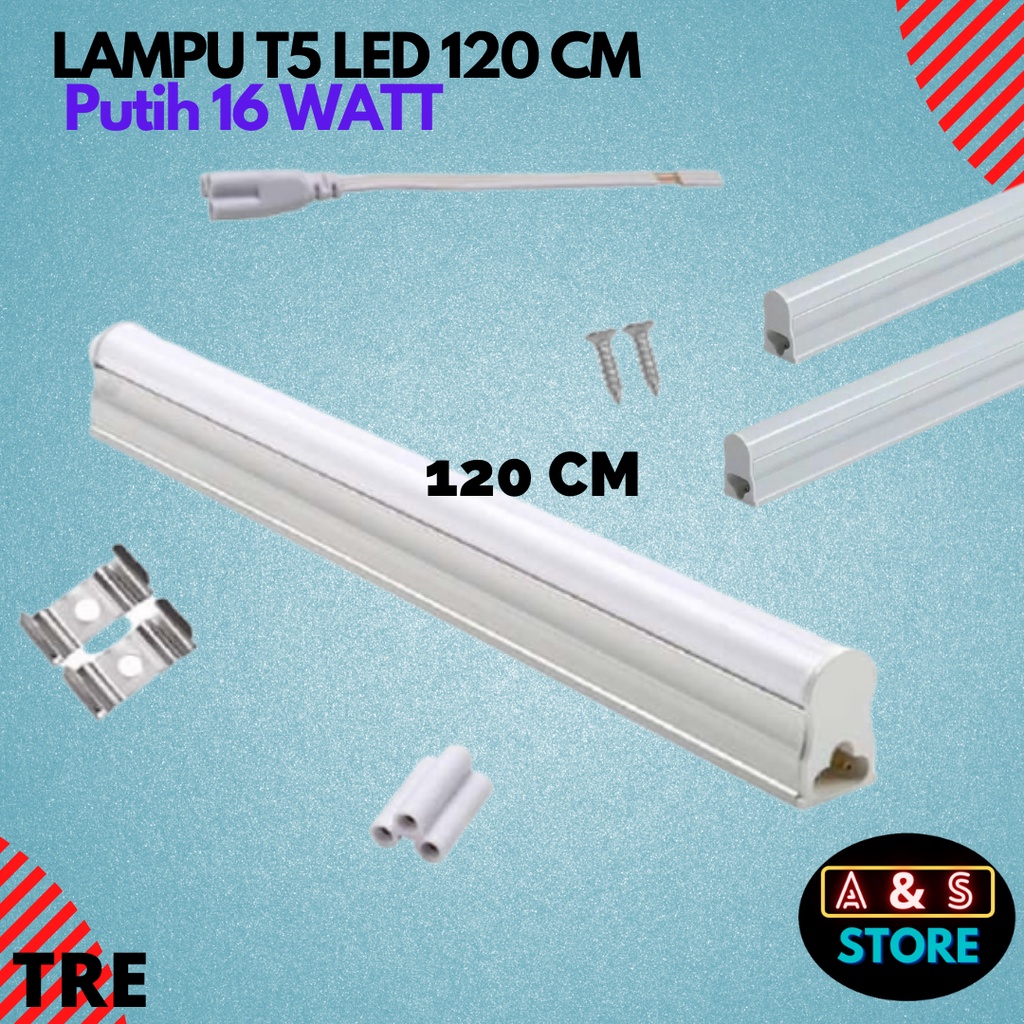 Lampu T5 LED PUTIH Panjang 120 CM 16 Watt