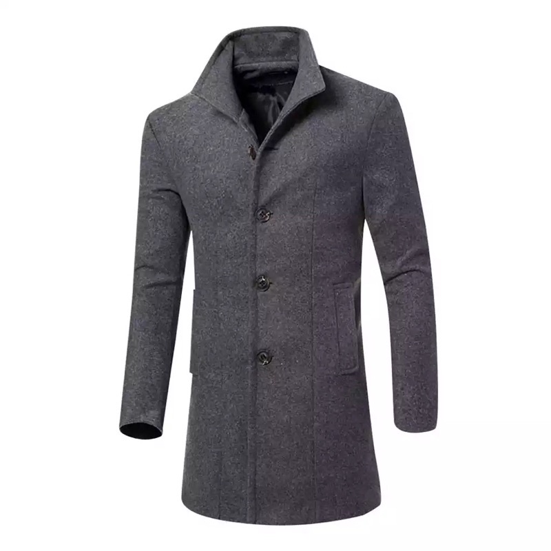Jaket Jas Blazer Pria Bahan Wool Coat Panjang Pria