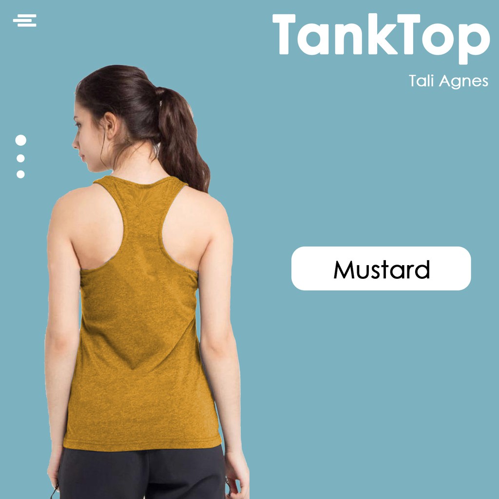 Tanktop Wanita ( SOFT SPANDEK ) Polos Tali Kecil / Besar / Agnes Singlet Kaos Dalam Cewek - RELOOK-KUNING MUSTARD