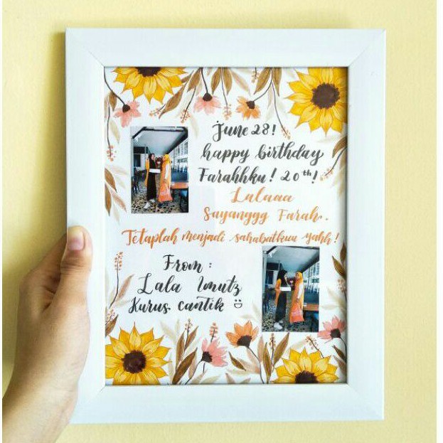 

(size 20x25 cm) Kado Handlettering unik custom | Mituplettering | bymitup