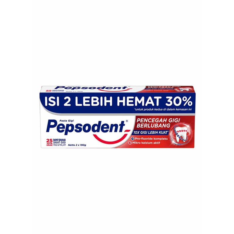 PEPSODENT PASTA GIGI WHITENING 190 GRAM (2 PCS HEMAT 30%)