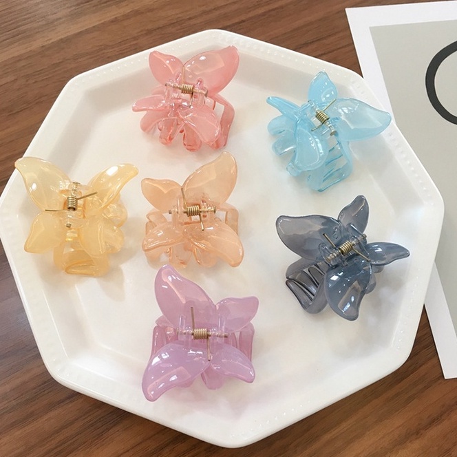 FAIRY BUTTERFLY TRANSPARAN KOREAN HAIR CLAW JAW CLIPS MINI SMALL JEPIT JEPITAN BADAI JEDAI KLIP RAMBUT KUPU-KUPU KUPU KUPU KECIL KOREA WANITA WOMEN THICK HAIR ACCESSORIES CLUTCHER CLIP ACRYLIC SOLID COLOR MEDIUM FROSTED HAIRCLIP ANAK