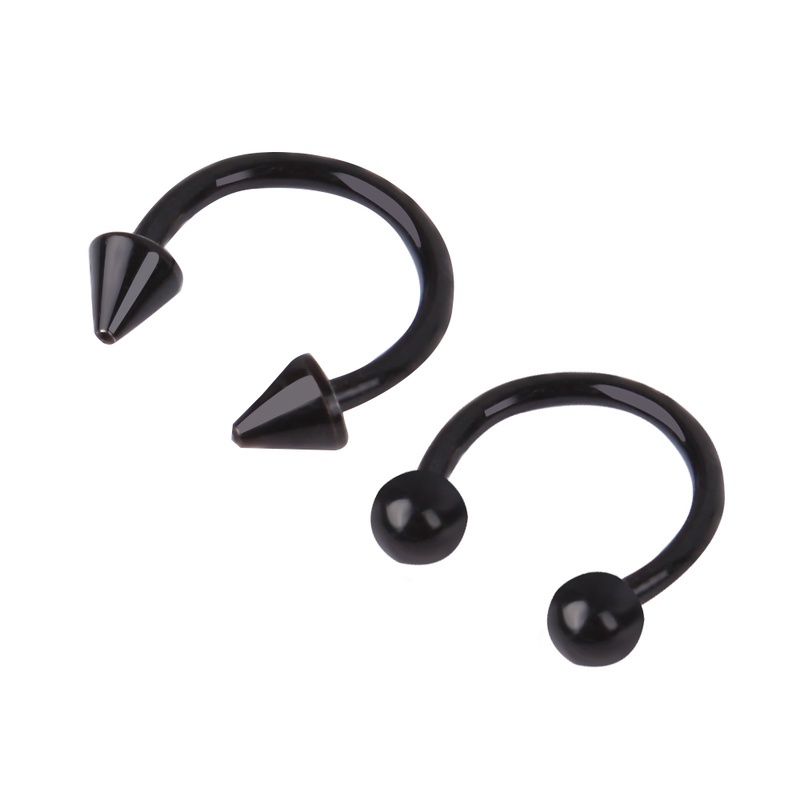 1 Pc Cincin Hidung Bentuk C Bahan Stainless Steel Ukuran 6 / 8 / 10mm Untuk Unisex