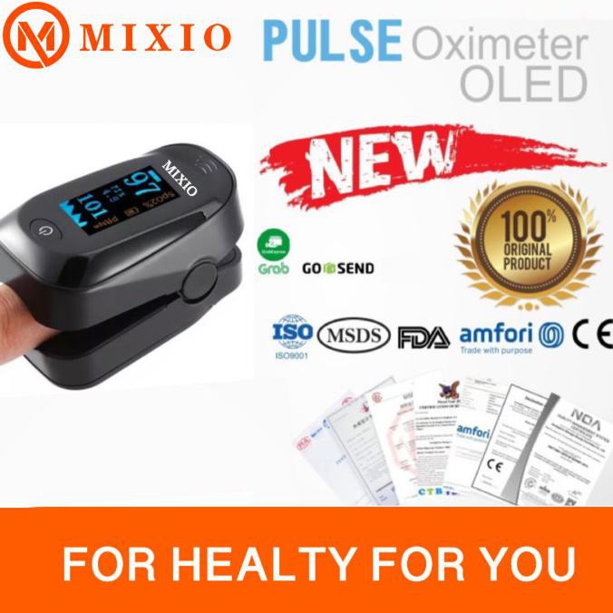 MIXIO H1 Fingertip Pulse Oximeter Alat Ukur Kadar Oksigen SpO2 OLED .