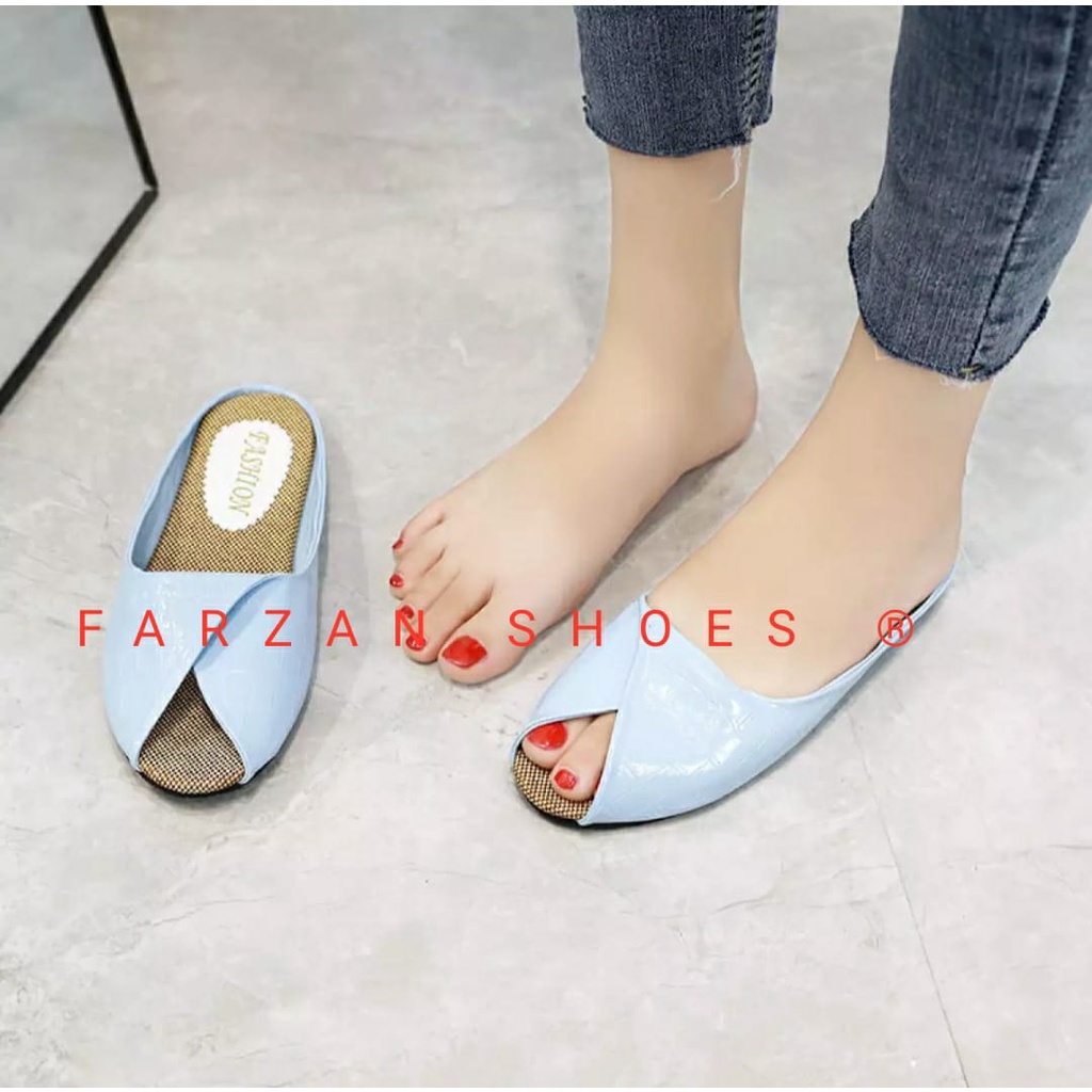 BEST SELLER FLATSHOES WANITA GLOSSY TERBARU MWN 02 SERBA SHOES