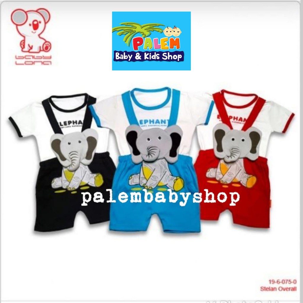 baby lona setelan jumper fashion boy lengan pendek 3-24 bulan