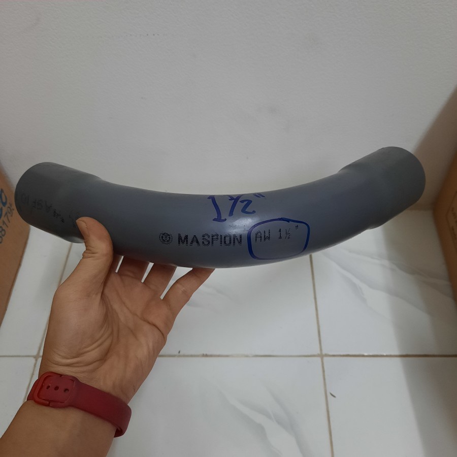 MASPION long elbow 11/2" AW 90 derajat - Keni Panjang 11/2" AW Bok Panjang 11/2" AW Long Elbow 11/2"