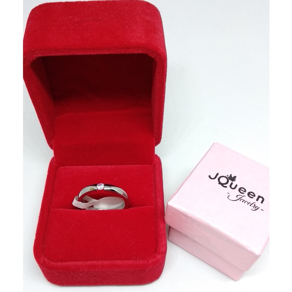 Cincin fashion wanita titanium 3mm anti karat import C047s