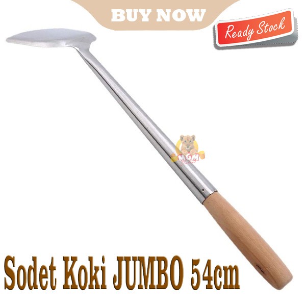 Sodet Stainless gagang Kayu 54cm kapsitas Sodet koki JUMBO panjang