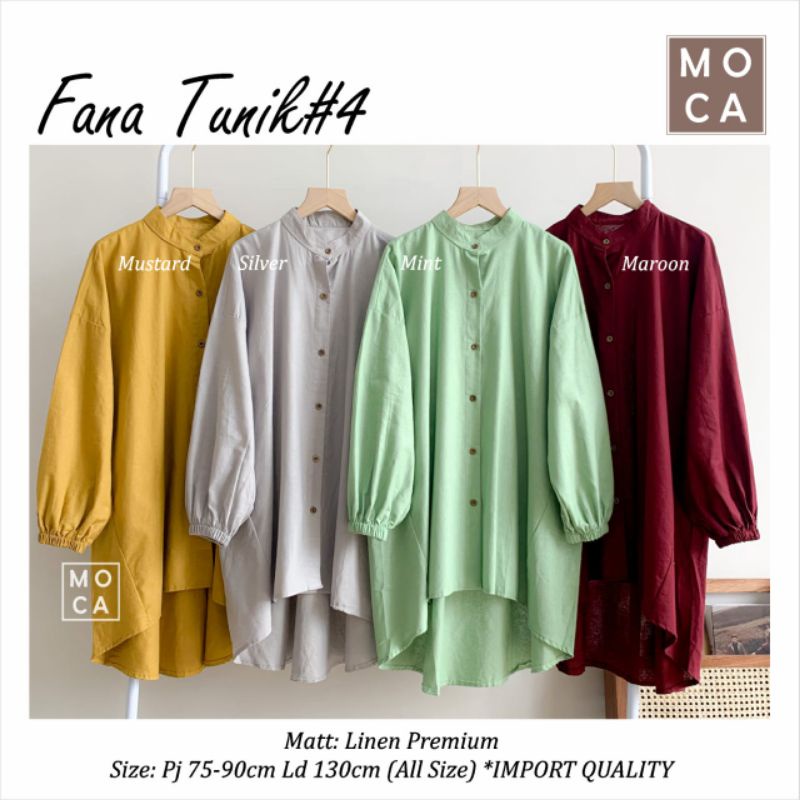 FANA TUNIK JUMBO ORI MOCA LINEN PREMIUM FULL KANCING LD 130