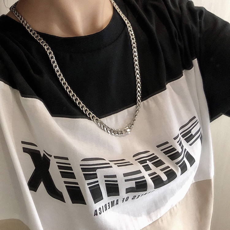 Titanium Steel Necklace Hip Hop Harajuku Style Simple Street Hipster Jump Di