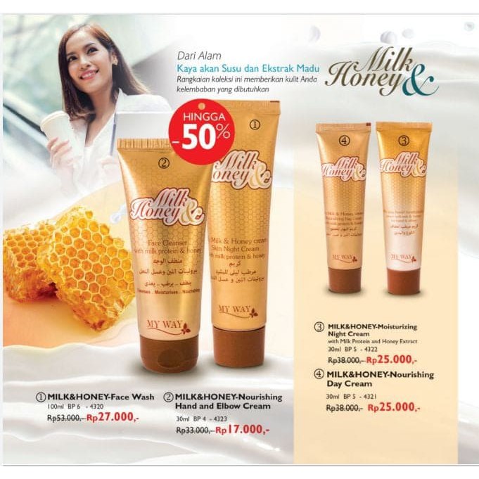 Milk & Honey Cream (Day/Night/Hand and Elbow) MY WAY Krim wajah/Tangan/Siku
