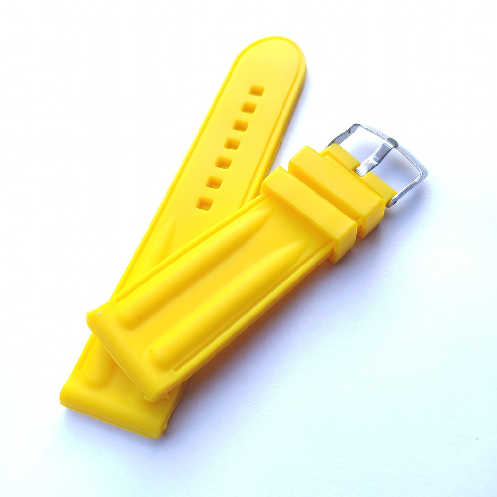 Rubber watch strap Band 24mm Yellow