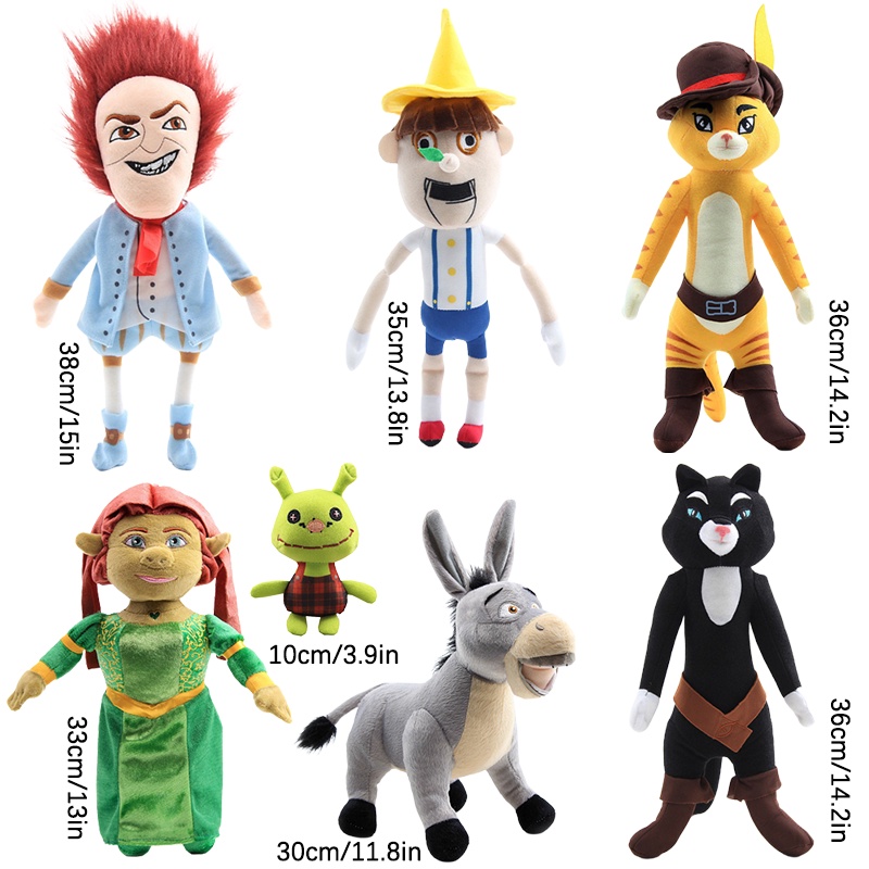 New 35CM Monster Shrek Donkey Princess Fiona Ugly Cute Soft Plush toy Home Decoration Gift