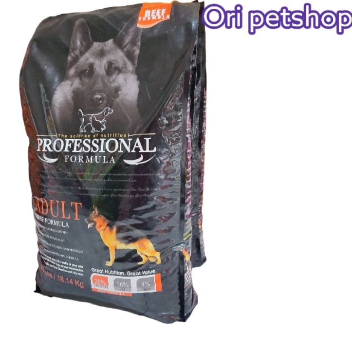 (GRAB - GOJEK) profesional dog food beef formula adult 18,14kg - dog food