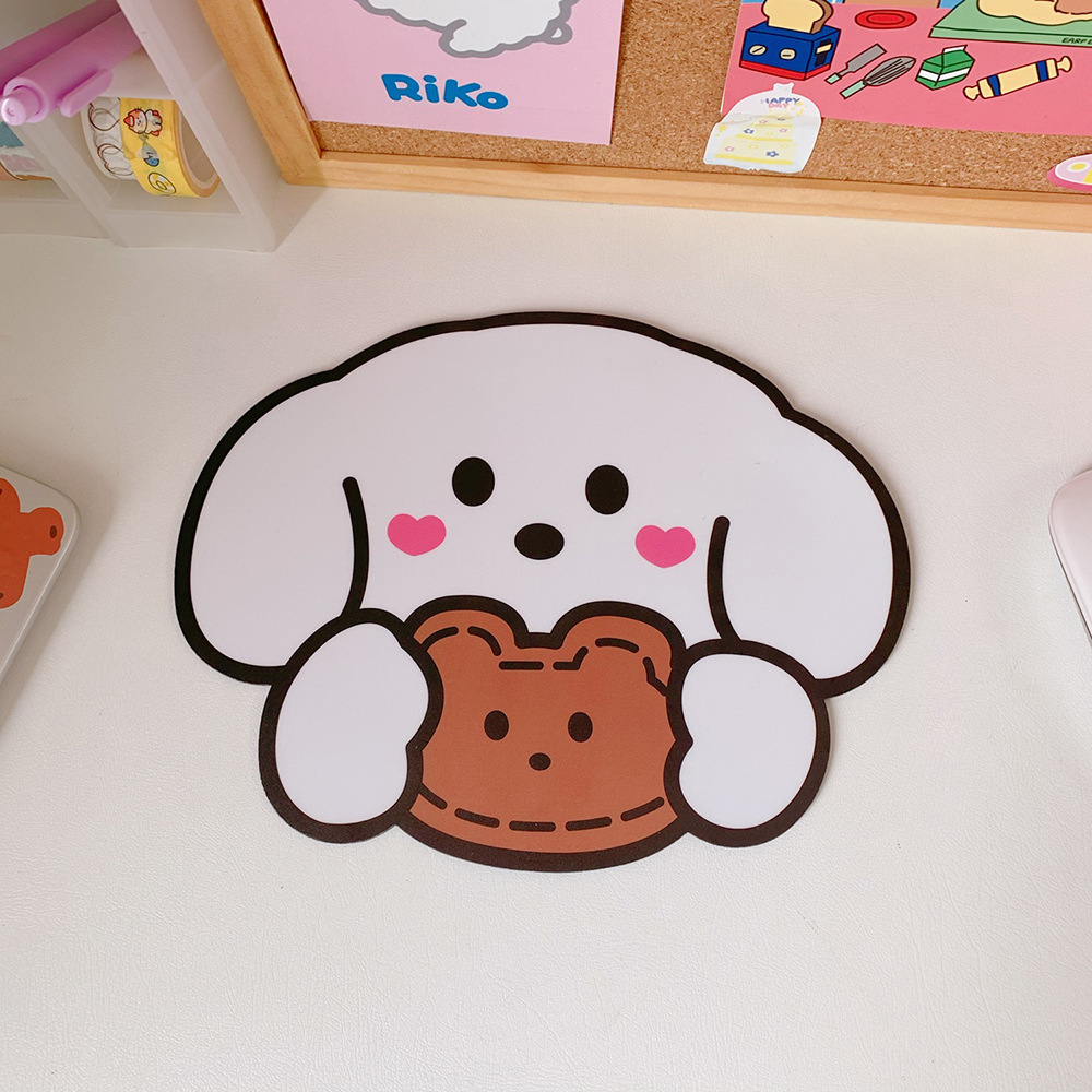 Korean Style Cute Cartoon Rabbit Bear Dog Pattern Waterproof Non-slip Student Mouse Pad Gift for Friend