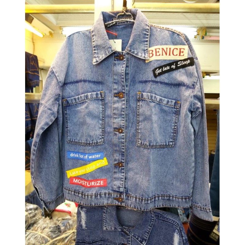 jaket jeans cewek import