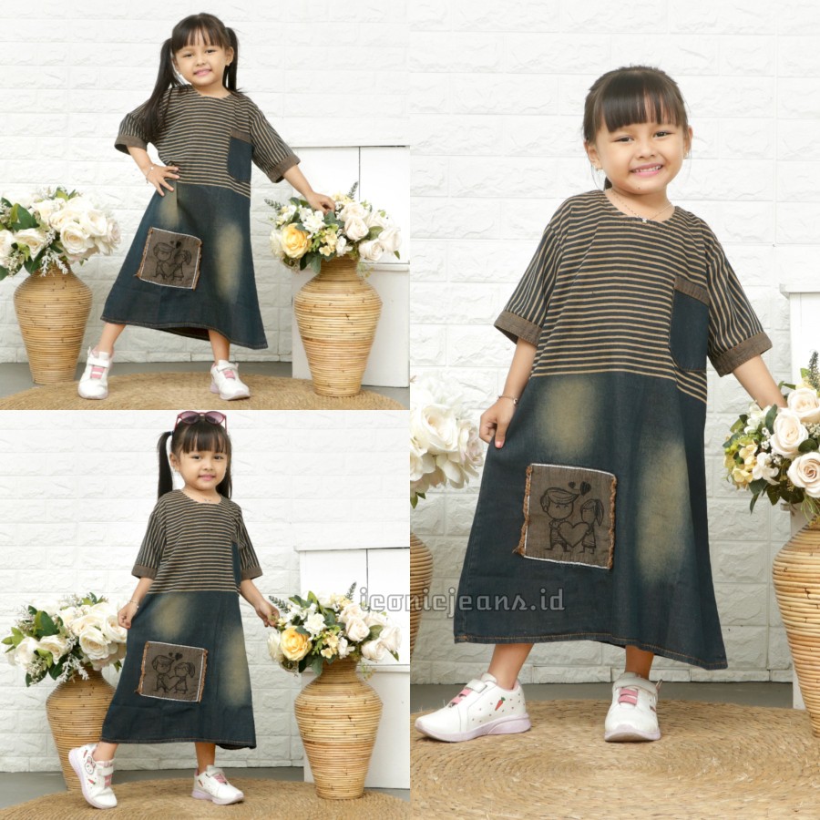 DENIM DRESS KIDS // DRESS JEANS ANAK