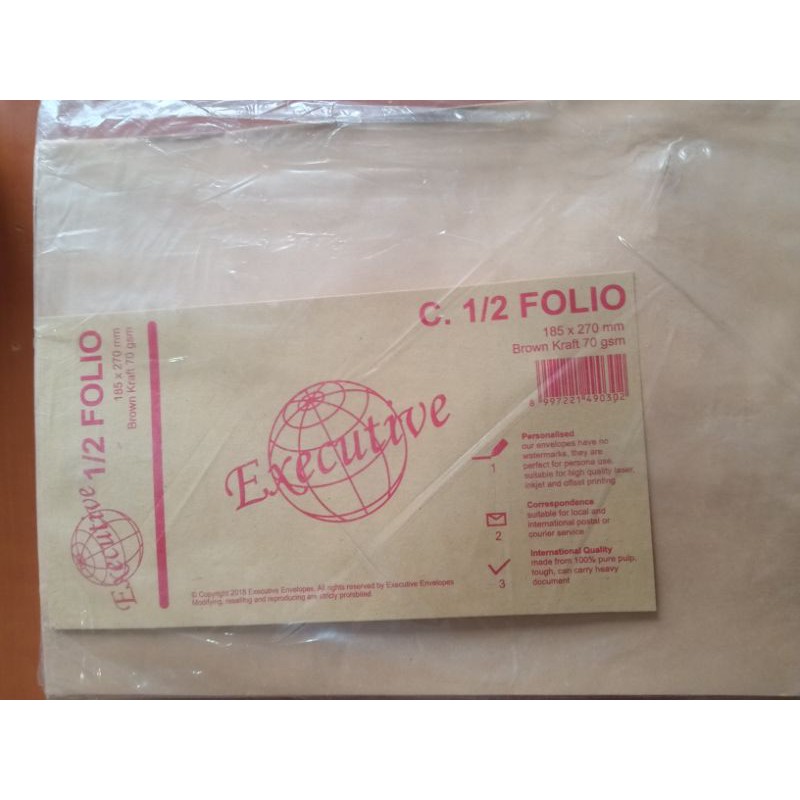 

amplop coklat executive 1/2 folio isi 100