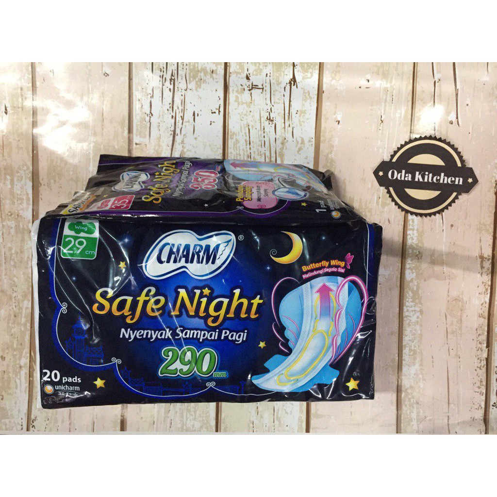 CHARM SAFE NIGHT WING 29cm NYENYAK SAMPAI PAGI ISI 20 PADS