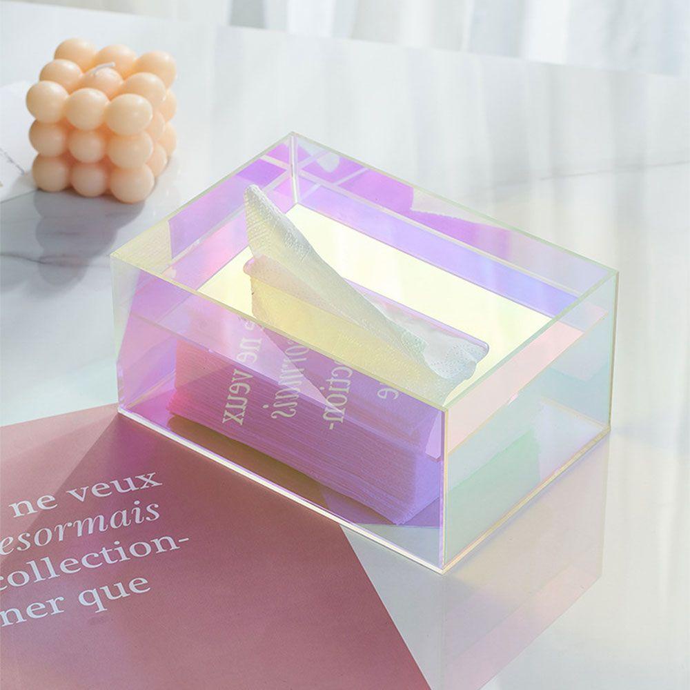 Solighter Tissue Box Acrylic Warna Transparan Rak Penyimpanan Akrilik