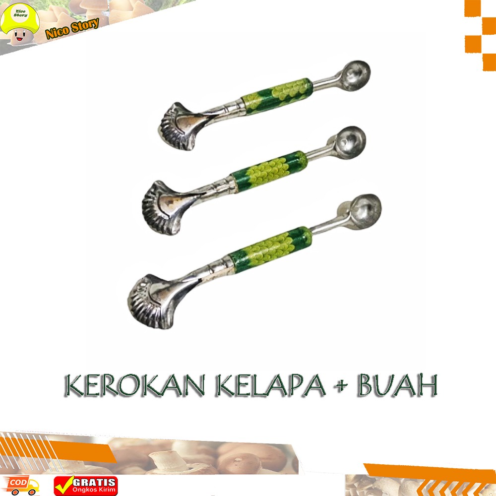 (NCS)READY Kerokan Degan Ceplokan Buah Kerokan Kelapa muda Stainless