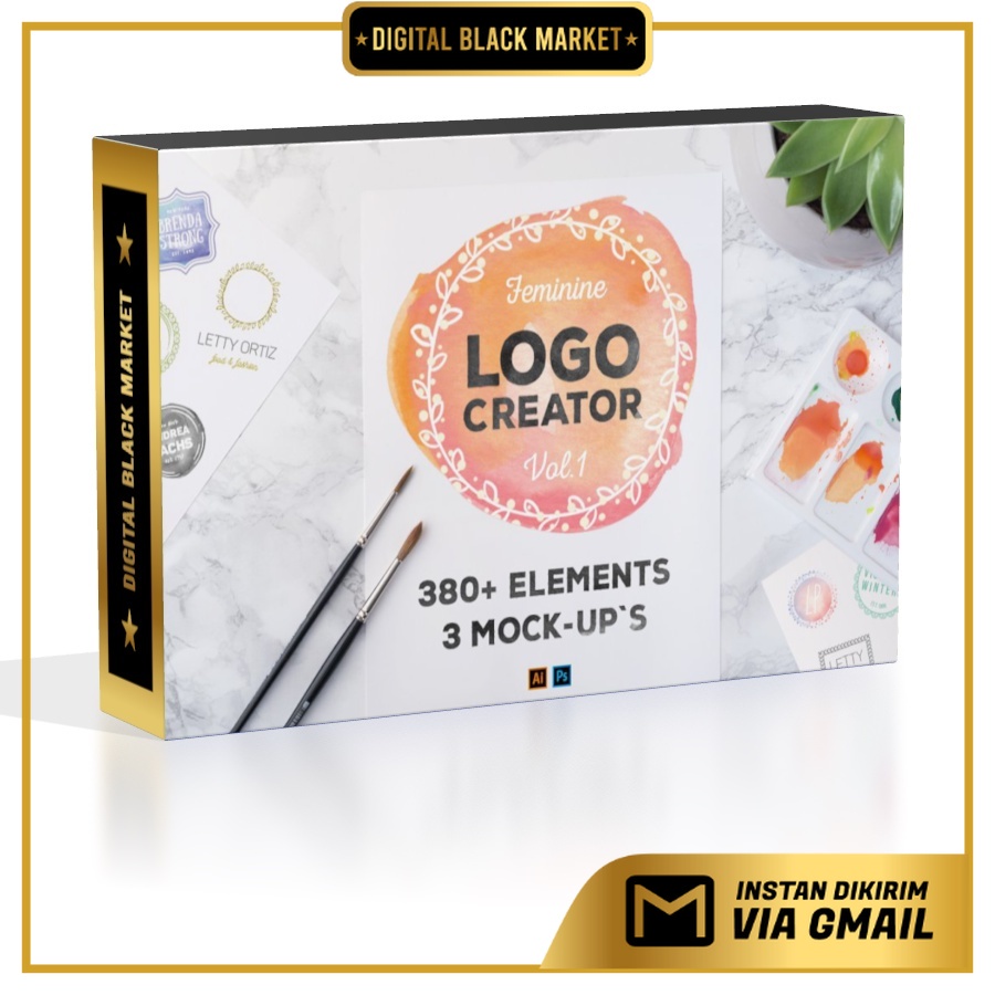 Logo Creator 380+ Elements Mock Ups - Photoshop &amp; Illustrator