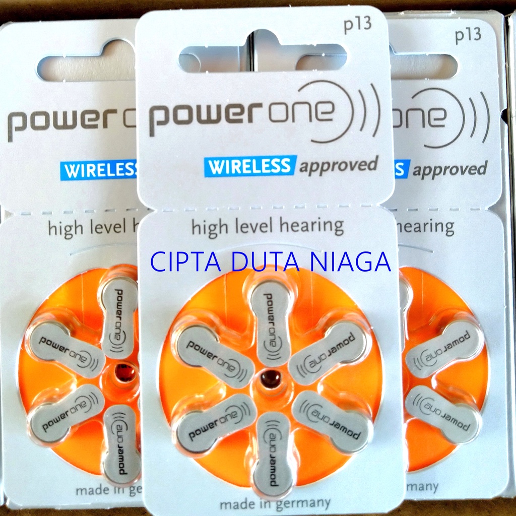 Baterai Powerone  p13 Power One P 13 high level hearing battery made in germany replacement PR48 AG5 LR754 LR750 zinc air batteries size 13 batere alat bantu dengar power one p13 baterai Alat Pendengaran batre powerone baterai 13 batre alat pendengar