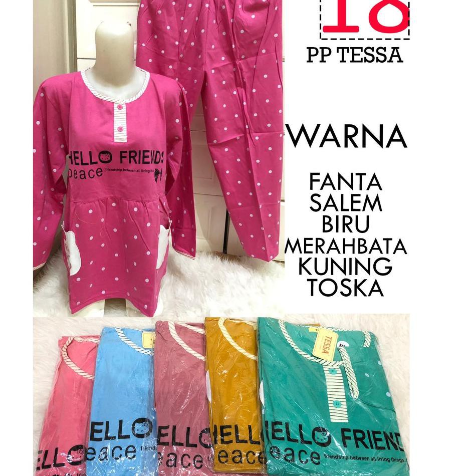 LANGSUNG ATC.. Babydoll PP TESSA Celana Panjang Lengan Panjang Baju Tidur Piyama Wanita -3