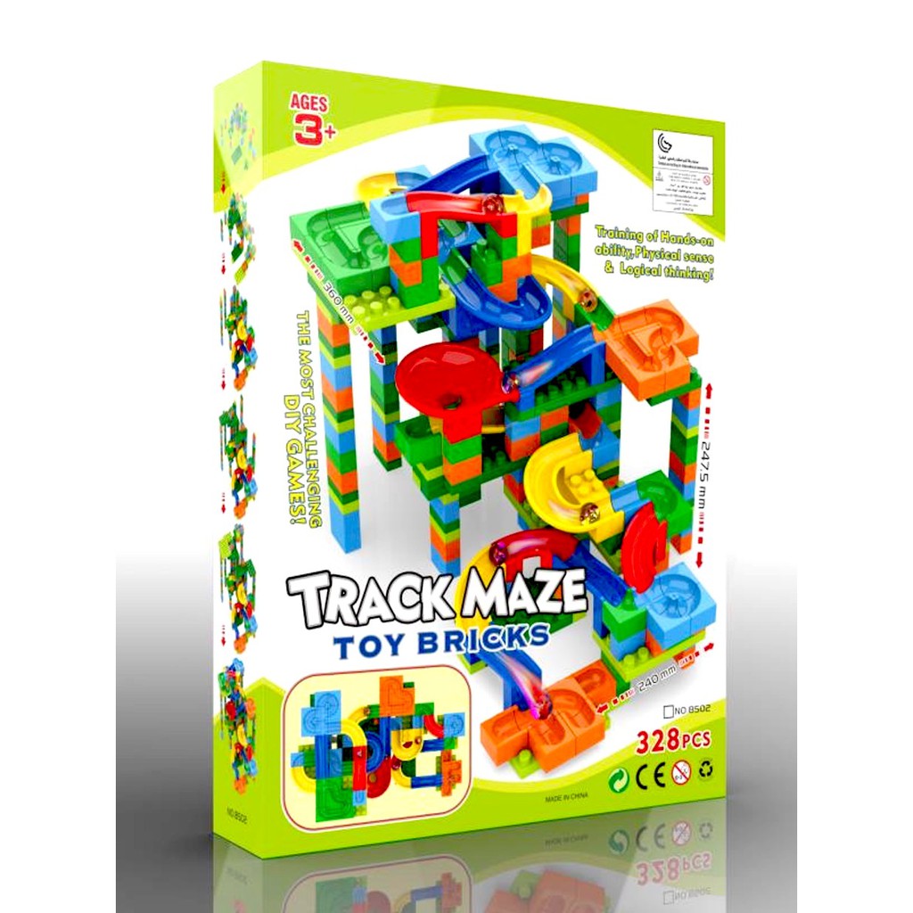 Toko Mainan ALFA Track Maze Toy Bricks Marble Run 328pcs 8502 | Shopee