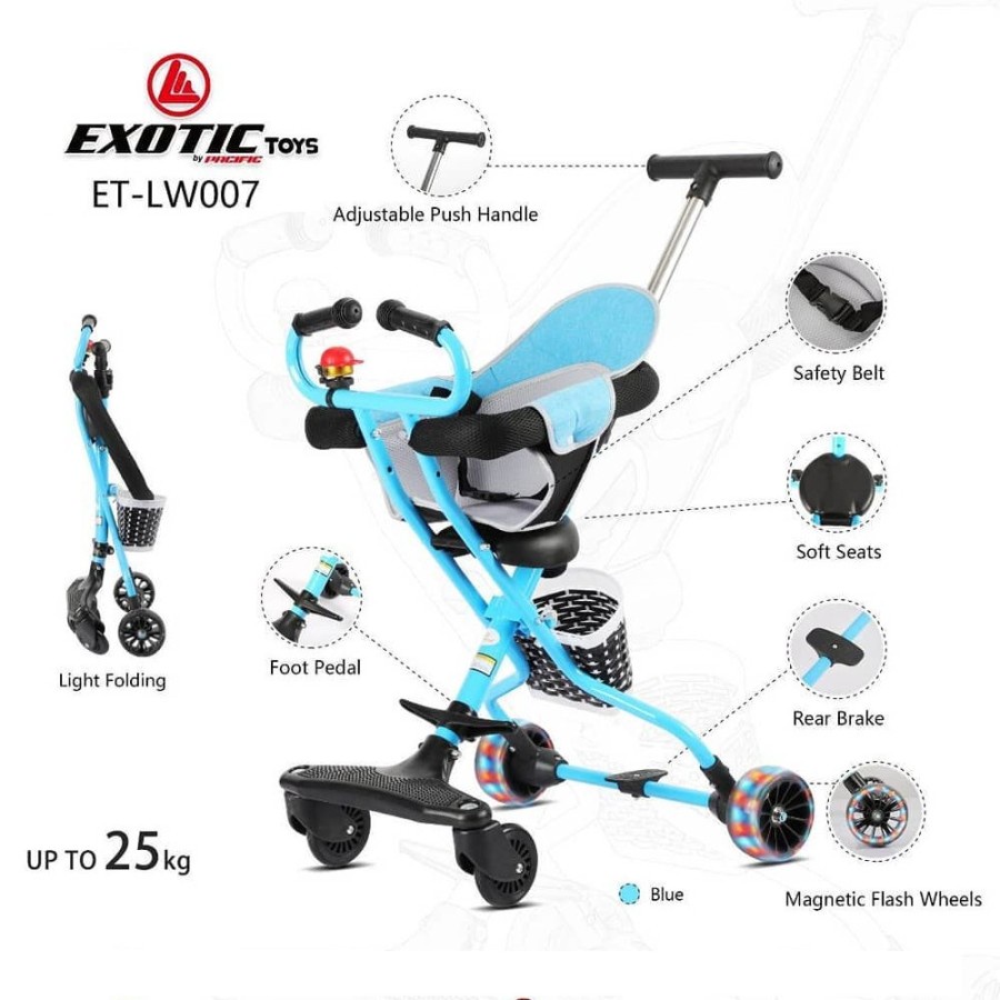Stroller Anak Bayi Balita Kereta Dorong Stroler Anak Exotic ET LW007 Roda 4 By Pacific Garansi SNI-5