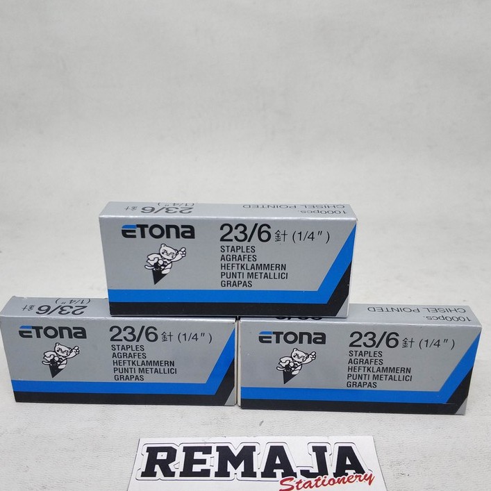 

Isi staples ETONA 23/6 ( 1/4" ) refil staples