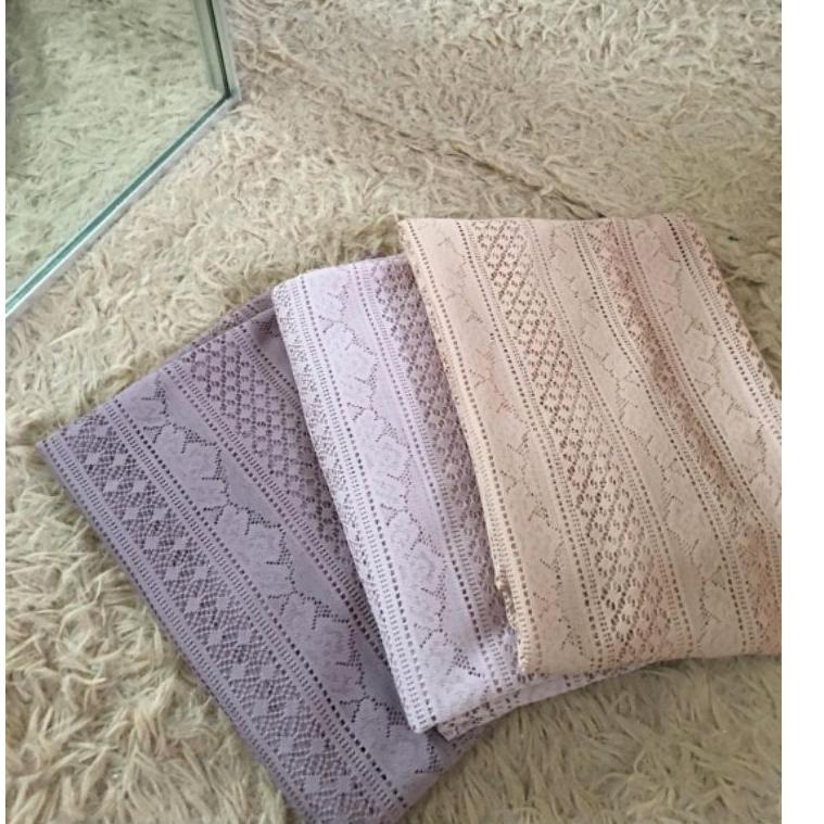 {WTP.10Jn22ј} Bahan Kain Brokat Brukat Halus Lace Motif Salur Crown Warna Dusty Puple Ungu Taro