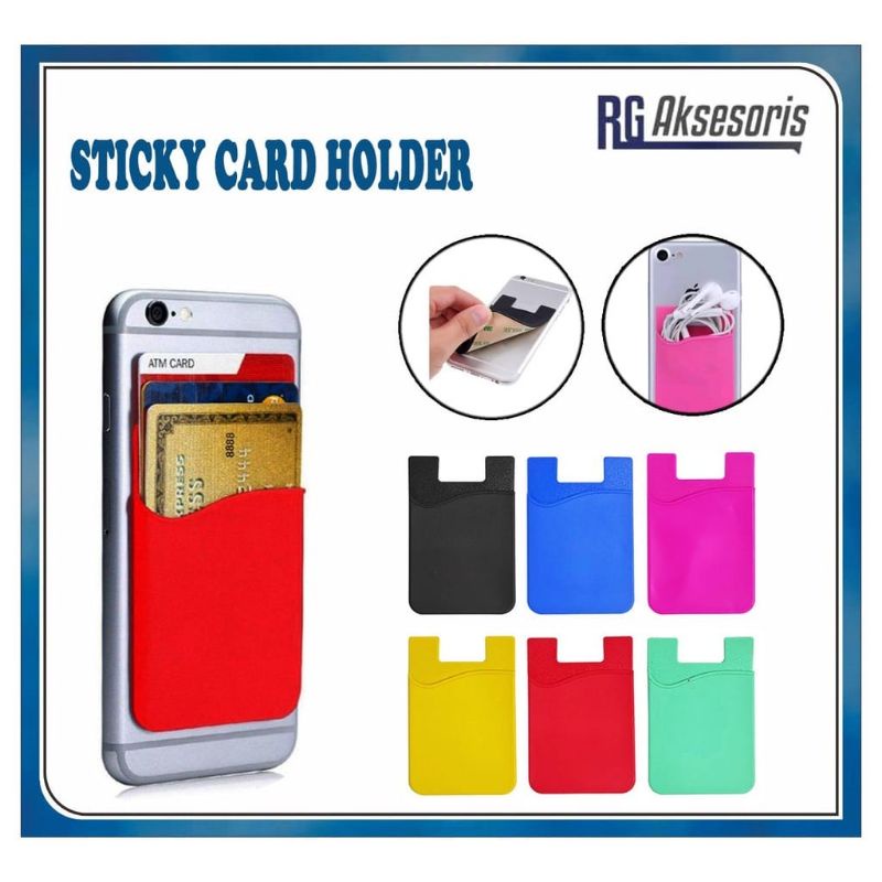 B3 Holder Kartu HP Tempel / Dompet Tempat Kartu ATM E TOLL Tempel HP Handphone / Sticky