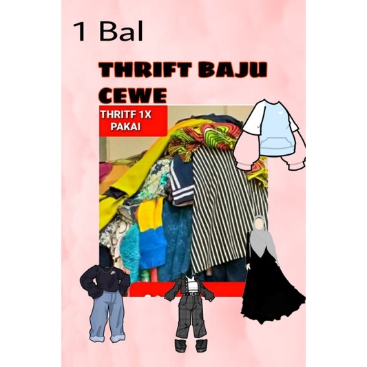 Paket USAHA|MIX BAJU CEWE 1Bal=50Pcs(Gamis,Atasan,Celana,Tunik)