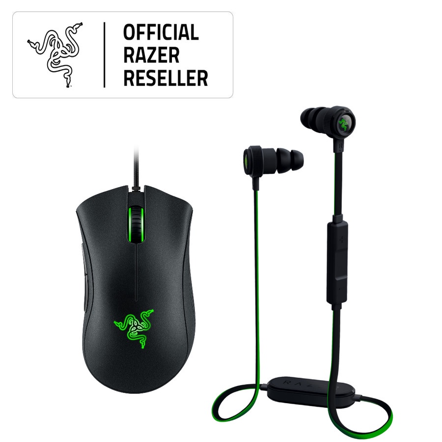 Razer DeathAdder Essential - Gaming Mouse &amp; Razer Hammerhead BT Bundle