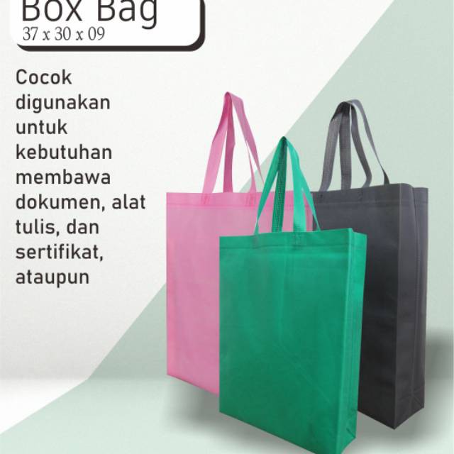 

[COD] Tas souvenir spunbond handle polos ukiran 37x30x09
